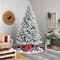10ft. Pre-Lit Flocked Rock Springs Spruce Artificial Christmas Tree, Clear LED Lights